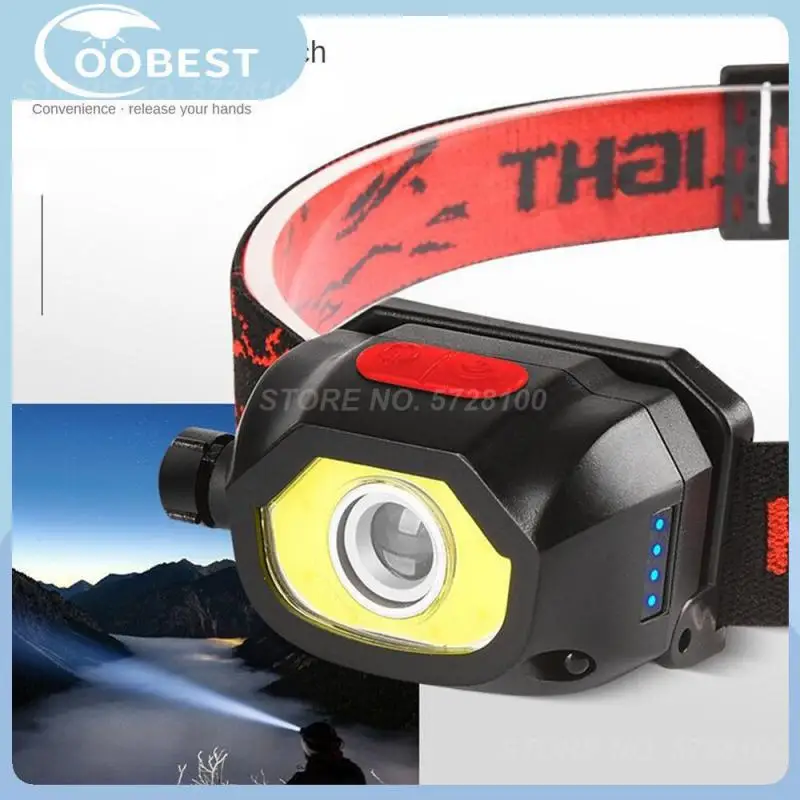 

Intelligent Sensing Headlight Rotating Zoom Usb Rechargeable Head Flashlight Waterproof Camping Supplies Floodlight High Lumens