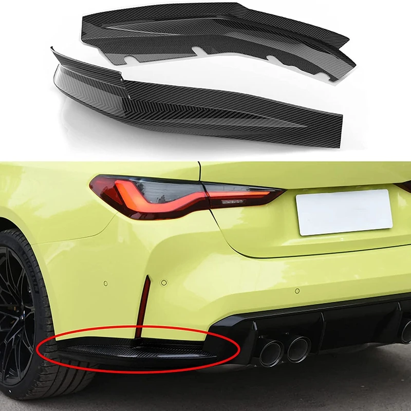 

Real Dry Carbon Fibre Rear Bumper Lip Splitter Spoiler Trim For BMW- M Series M4 G82 G83 2021 2022 Accessories, 2 Pack