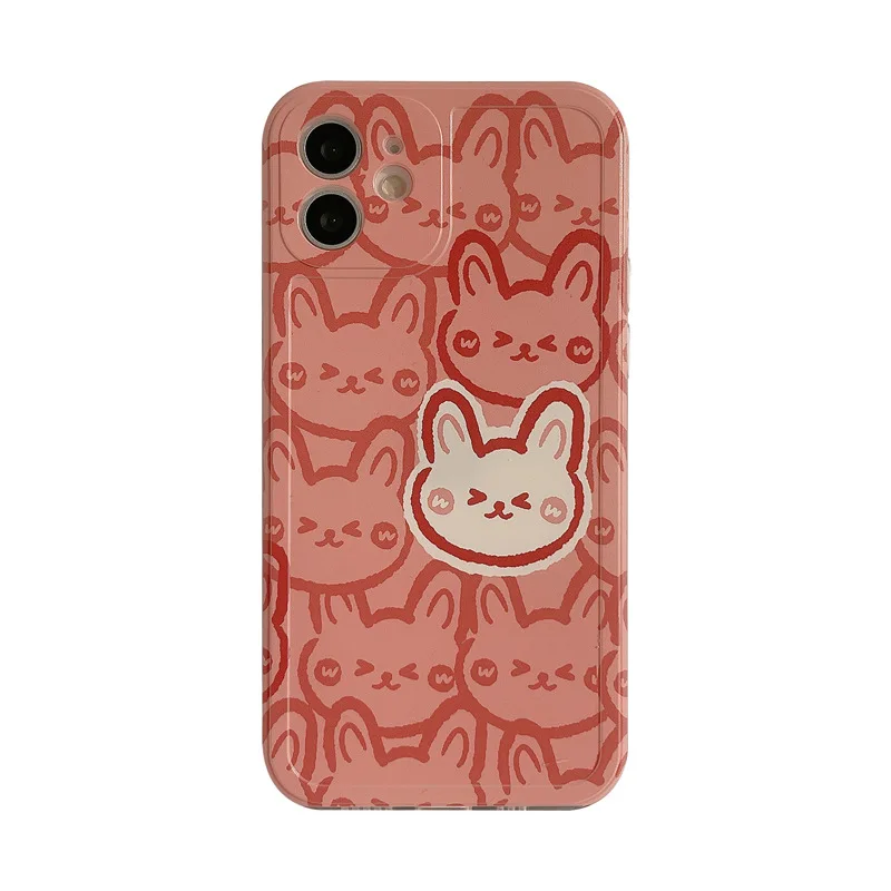 Cartoon Full Screen The Rabbit Phone Case For iphone 14 13 12 11 Pro Max X XR XSMAX 7 8 Plus SE TPU Case Cover New Products