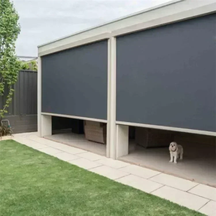 Черные Автоматические жалюзи для террасы защита от солнца прозрачные ПВХ