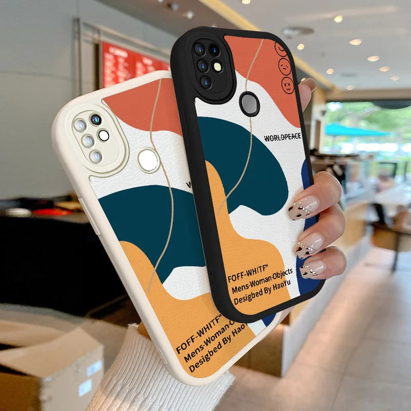 

For Infinix Hot 10 S NFC Lite 10T 11S 9 Pro Play Note8 Smart 5 6 Tecno Camon 15 Air 16 S Spark 5 Case Small letter smiling face