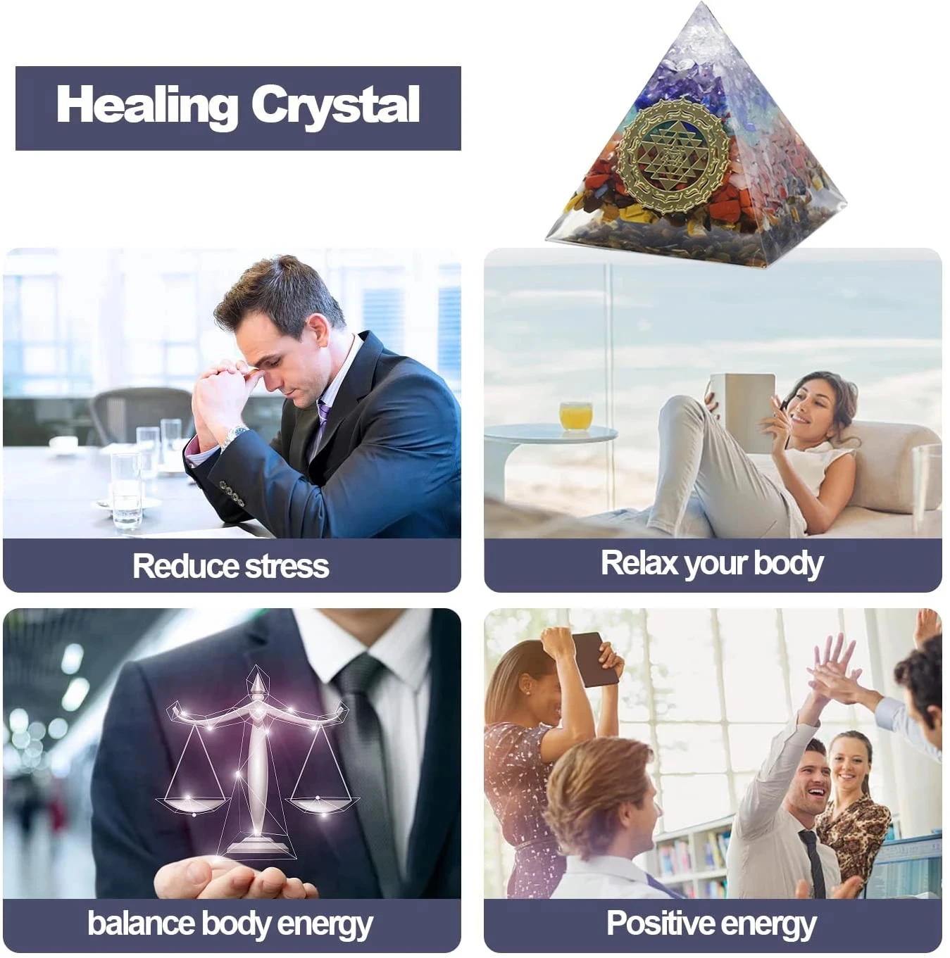 Энергетический генератор ОРГОН аметист перидот исцеление натуральный кристалл