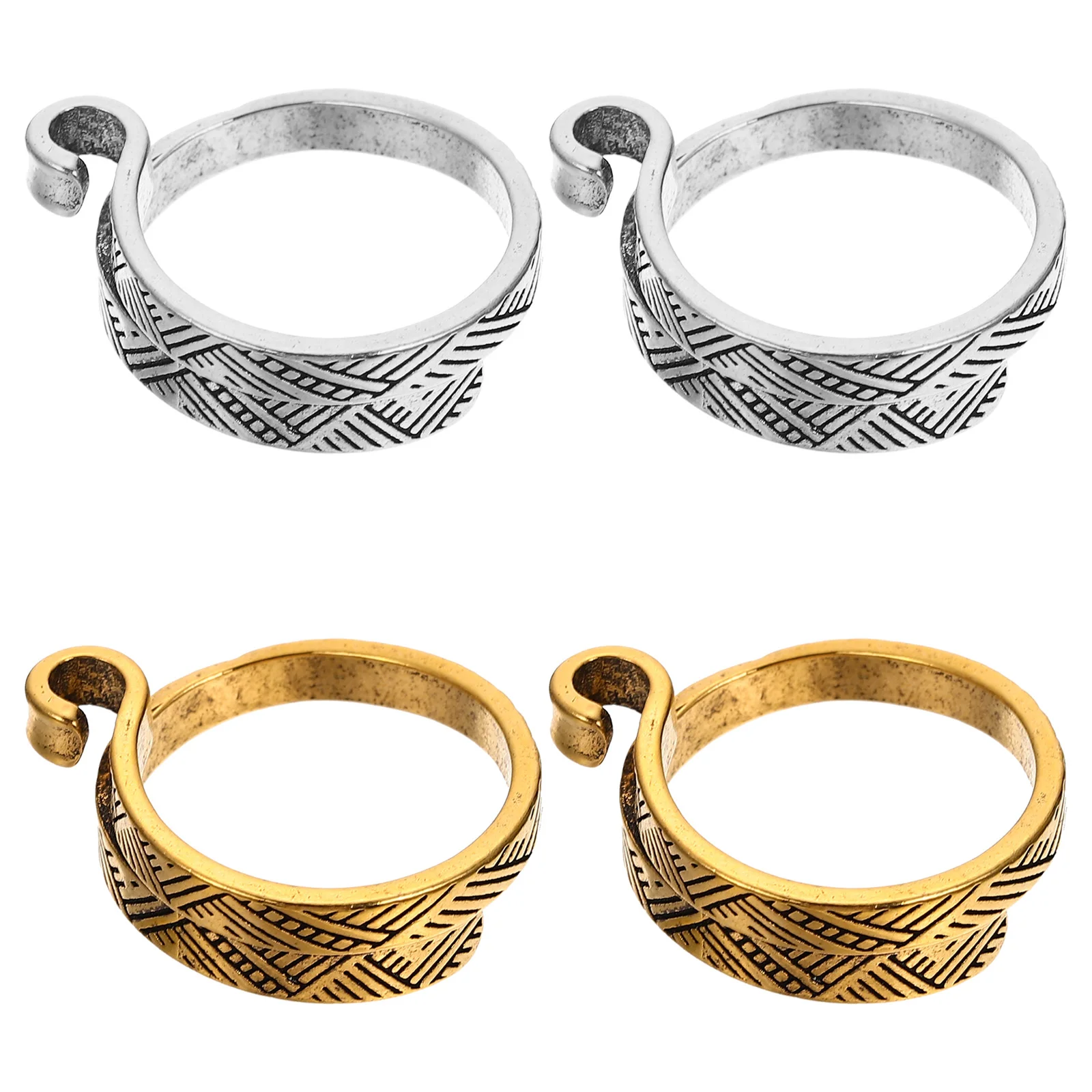 

Ring Knitting Crochet Loop Finger Rings Braided Adjustable Yarn Guide Accessories Thimble Metal Holder Ring Woven Tension Open