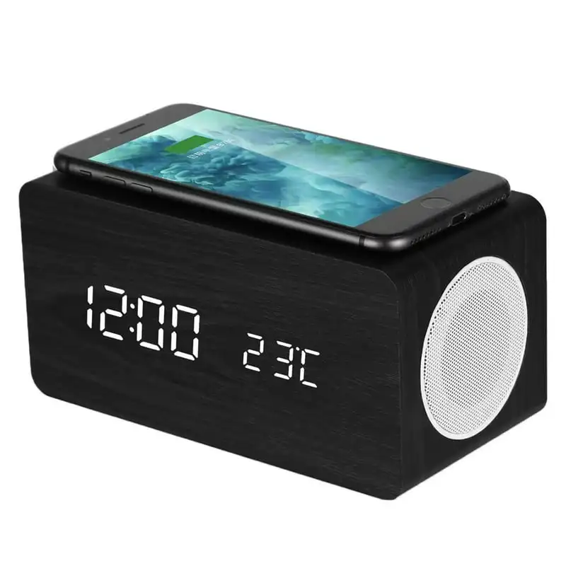

Finish Alarm Clock and Wireless Phone Charger and Speaker Cute alarm clock Digital clocks Totoro clock Digital clock glow in the