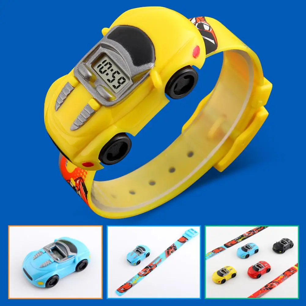 

Creative Cartoon Car Children Watch Toy for Boy Baby Fashion Electronic Watches Innovative Car Shape Toy Watch Kids Gift Clock