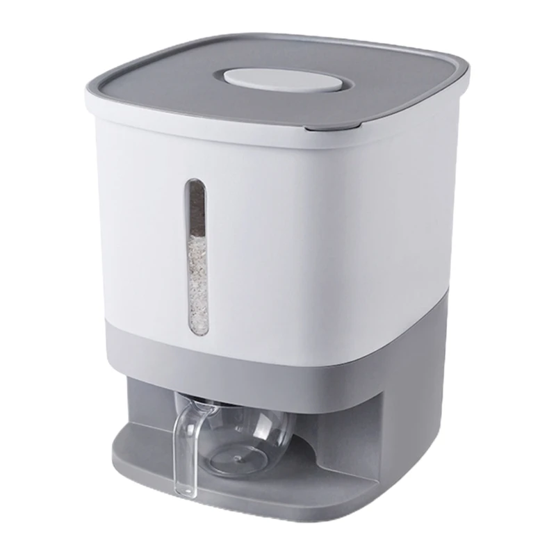 

10Kg Rice Storage Container Large Sealed Grain Dispenser Storage Box with Lid Measuring Cylinder Moisture Proof