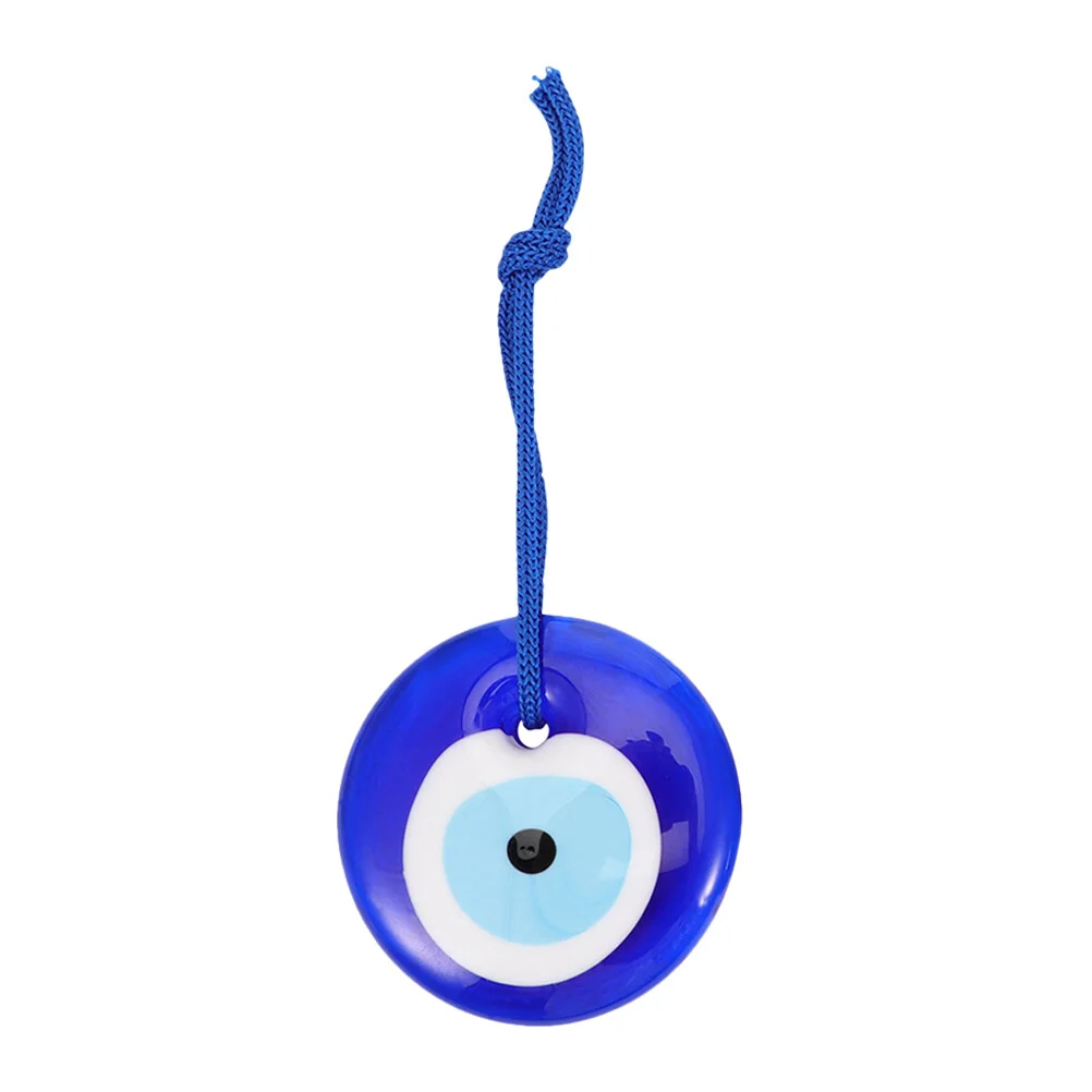 

2 PCS Eye Glass Blue Pendant Car Interior Necklace Wind Chime Bead Home Hanging Decor Wall Pendants Necklaces