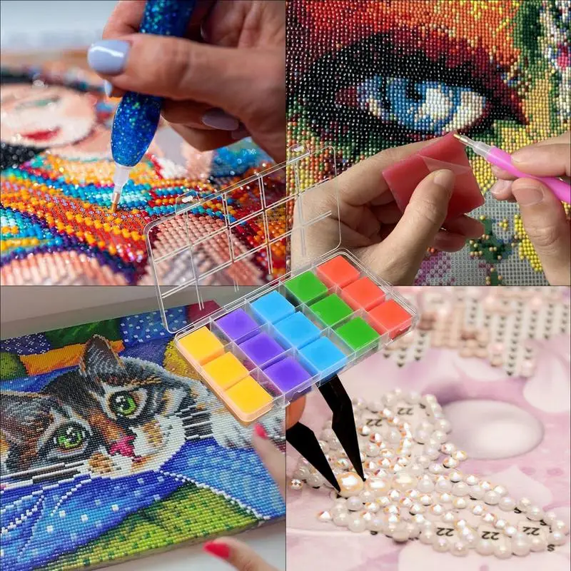 Драгоценный камень искусство воск DIY картина с органайзером коробка 90 шт.