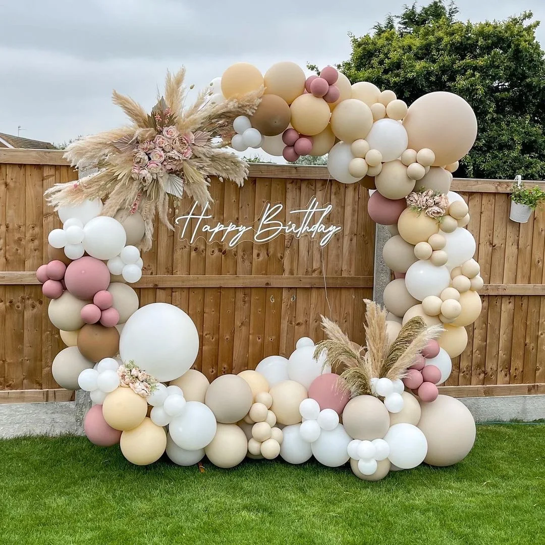 

Peach Apricot Balloon Garland Arch Kit Retro Cream Dusty Pink Wedding Birthday Party Decor Kids Globos Latex Ballon Baby Shower