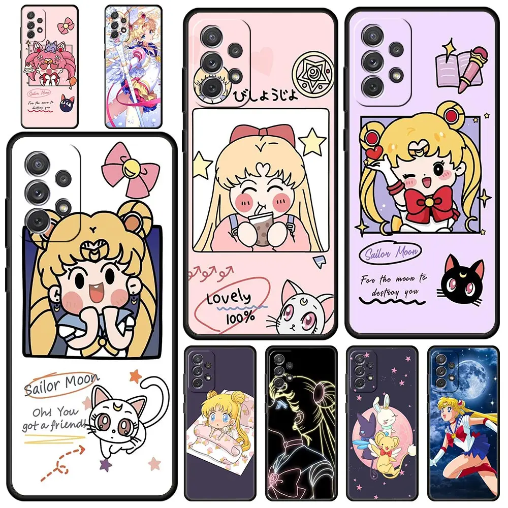 

Cartoon Sailor Moon Kawaii For Samsung Galaxy A51 A71 A41 A31 A21S A11 A01 A03S A12 A32 A52 A13 5G M31 M22 A72 Cover Phone Case
