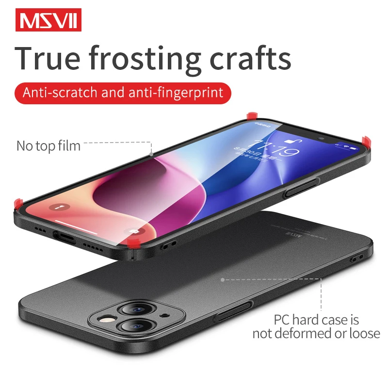 Чехол для iPhone13 Msvii роскошный тонкий матовый жесткий чехол из поликарбоната iPhone 13