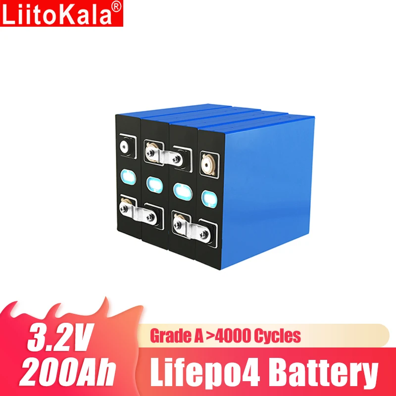 

LiitoKala Original 3.2V 200Ah High Energy Density LiFePO4 Lithium Iron Phosphate Battery 3C for 4S 12V 24V Yacht Solar RV