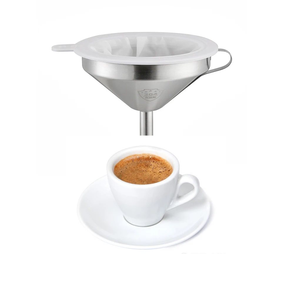 

Portable removable Coffee Filter net Stainless Steel Easy Clean Reusable Coffee Funnel Paperless Pour Coffee Accessories
