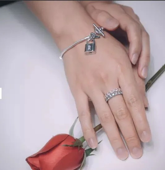 Pandora-Bague en Argent S925 pour Femme, Diamant Kling, Bague NucleoEternity, Bijoux Classiques de Luxe pour Travailleurs, Cadeau de ixd'Anniversaire