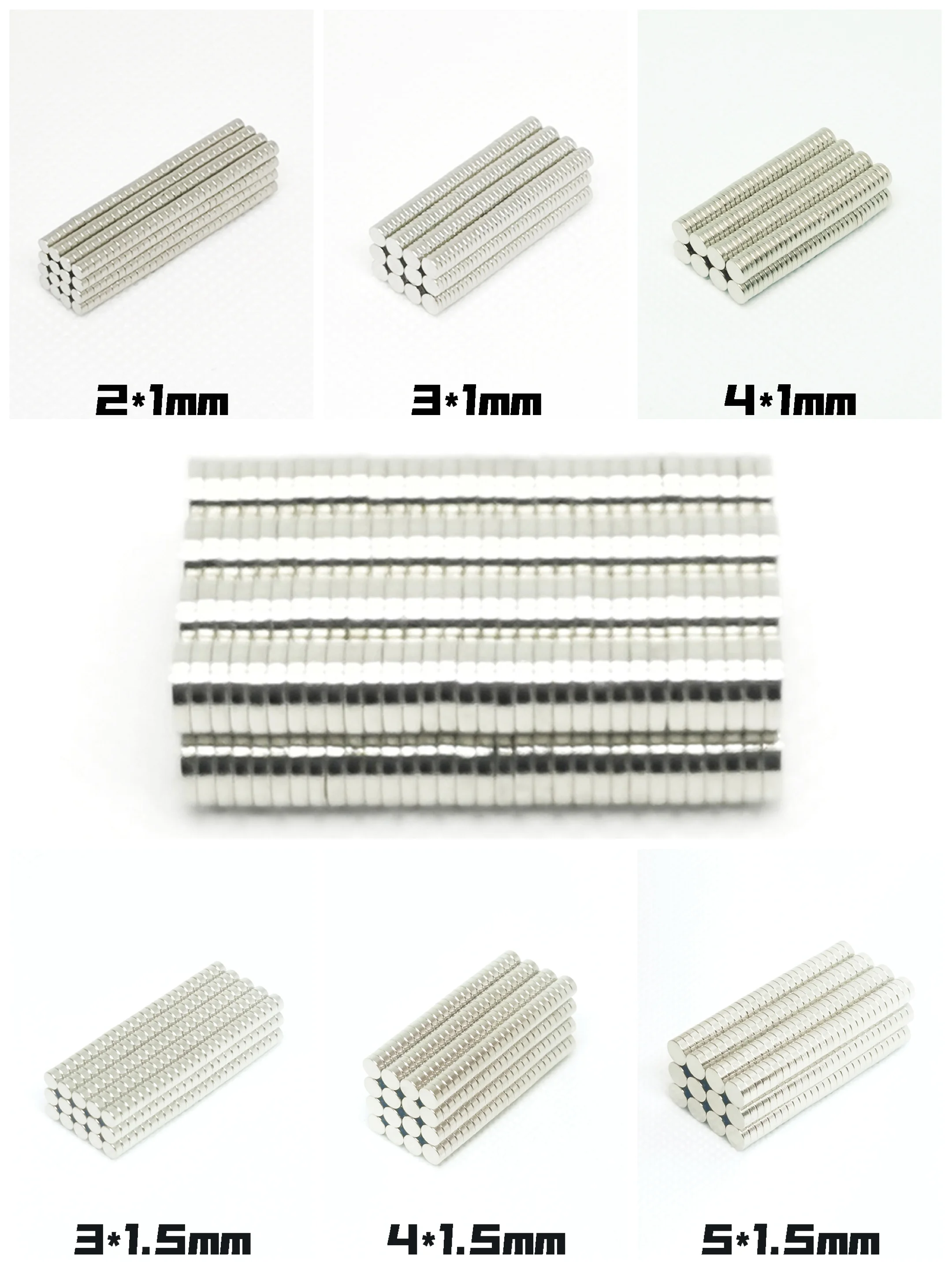 

50-100pcs Super Powerful Strong Permanent Magnetic Imanes 1*1 2*1 3*1 4*1 5*1 2x1 3x1.5 4x1.5 N35 NdFeB 3mm Neodymium Magnets