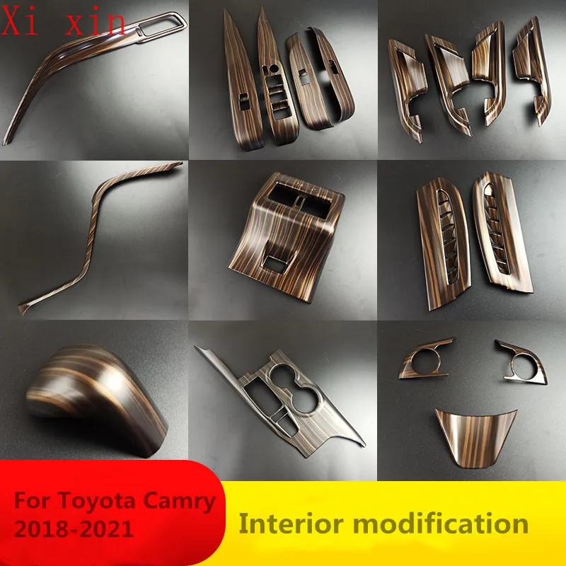 

For Toyota Camry 2018-2021 interior modification center control trim strip gear box frame air outlet frame decoration