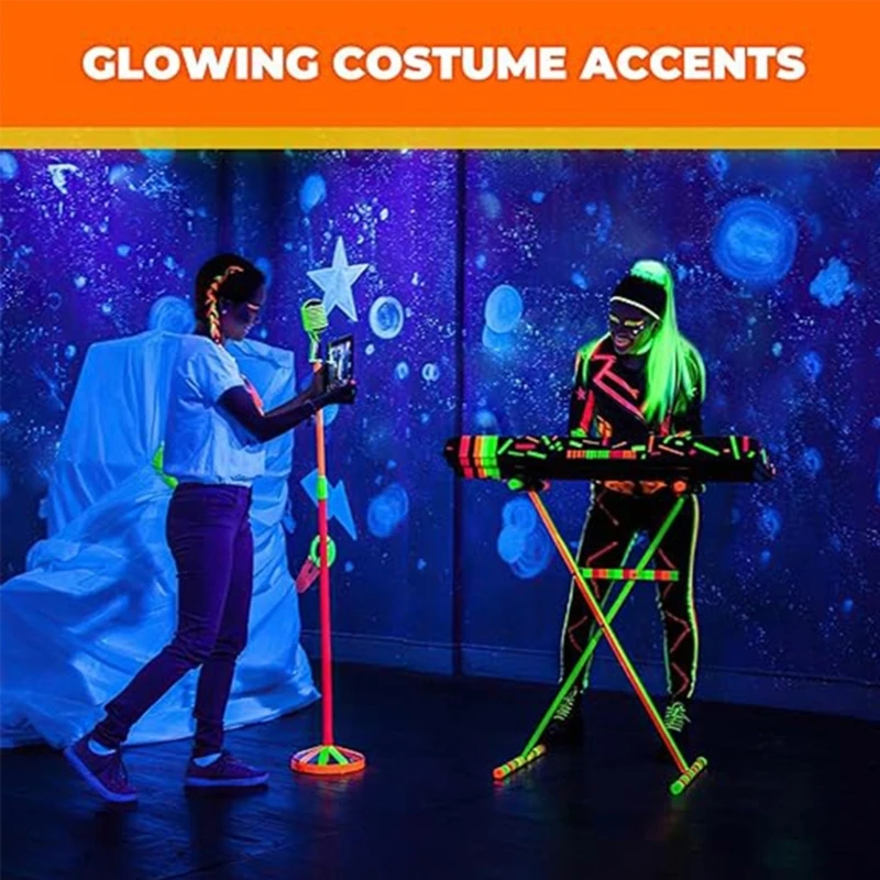 Красочные флуоресцентные тканевые ленты 6 рулонов набор лент Blacklight Reactives цветов