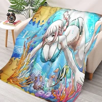 fashion one piece nami flannel blankets 3d print anime sofa travel teens women men for beds home living portable travel