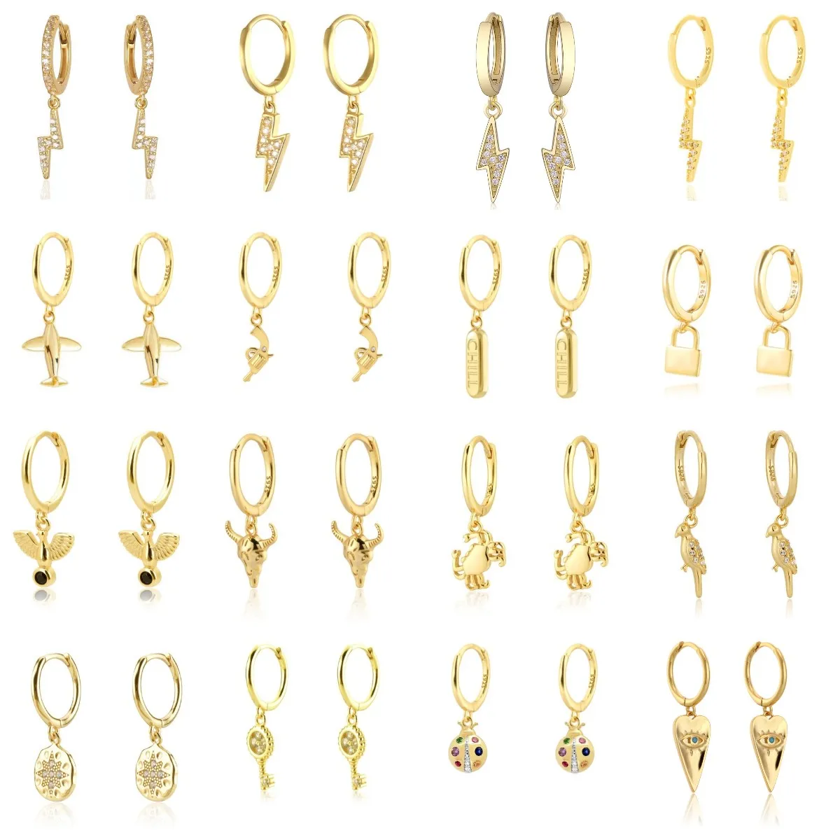 aliexpress.com - Fashion Hanging earrings Zircon Lightning Short Pendant Drop Ear Ring Ear Bone Sweet Trend Female Jewelry Hoop Earring for Women