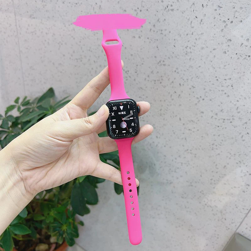 Slim Silicone strap for Apple watch ultra 44mm band 41mm 45mm correa 38mm 40mm 49mm Sports bracelet iWatch serie 8 7 6 5 se 4 3