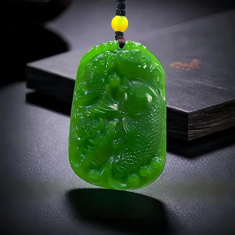 Ожерелье из натурального зеленого нефрита драгоценный камень натуральная яшма