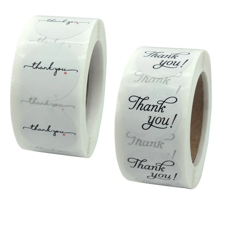 

500pcs Round White Paper Label Sticker Thank You Sticker Scrapbook 1 Inch Wedding Envelope Seal Handmade Stationery Sticker