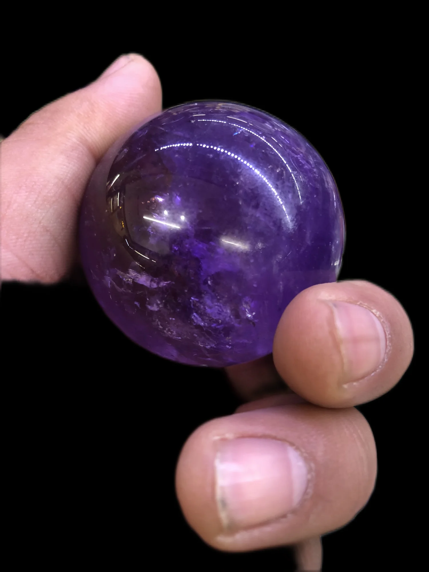 Natural Amethyst Sphere Feng Shui Pendant Town House Transfer Help Business Meditation Divination For Buddha Pendant
