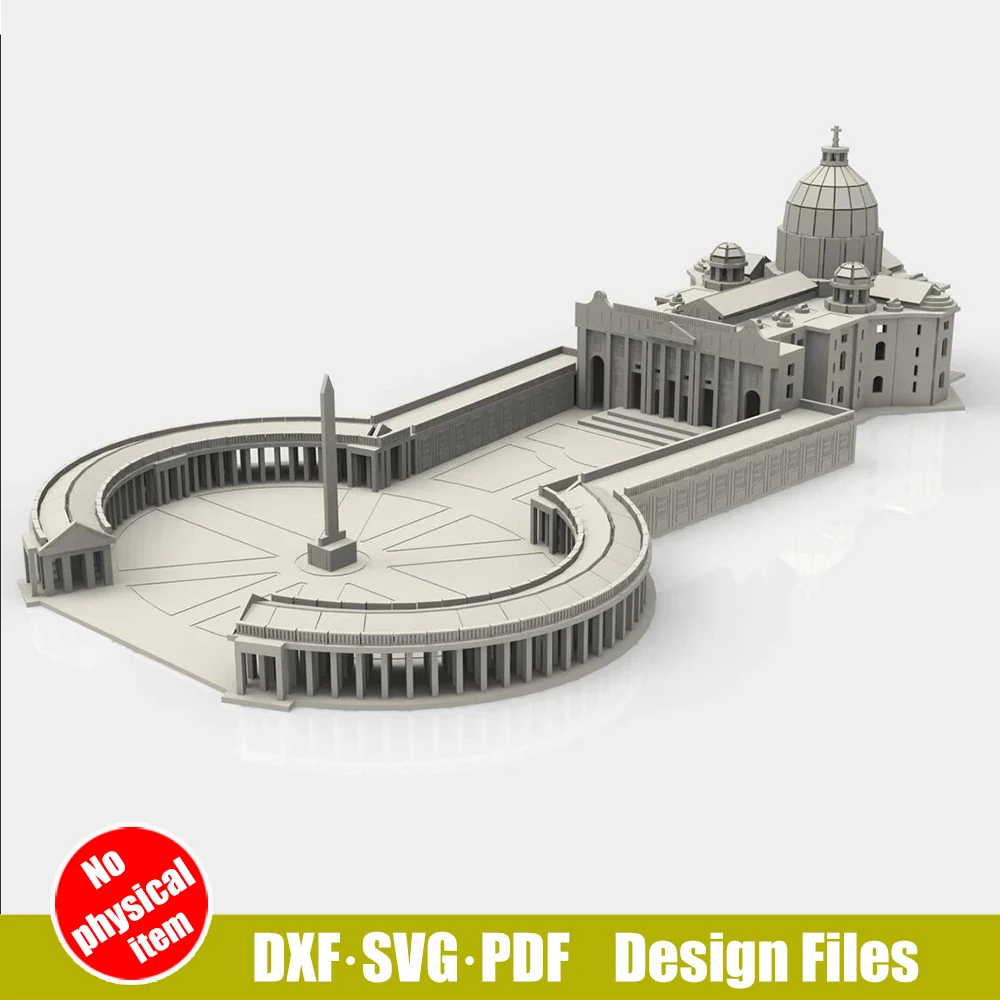 

Laser Cut Files - Vatican 3D Puzzle Model DXF SVG PDF Files for CNC Laser Plasma Cutting