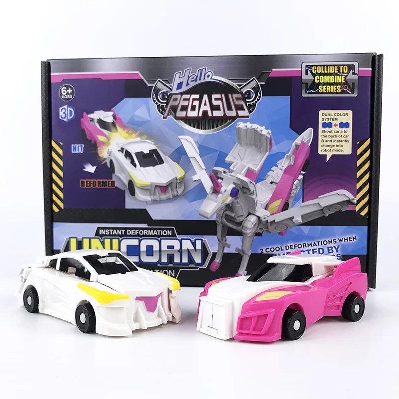 

Experience Endless Fun with Transformation Series Action Figure Robot Vehicle Car Toy Carbot Unicorn Ejection Collision Pegasus
