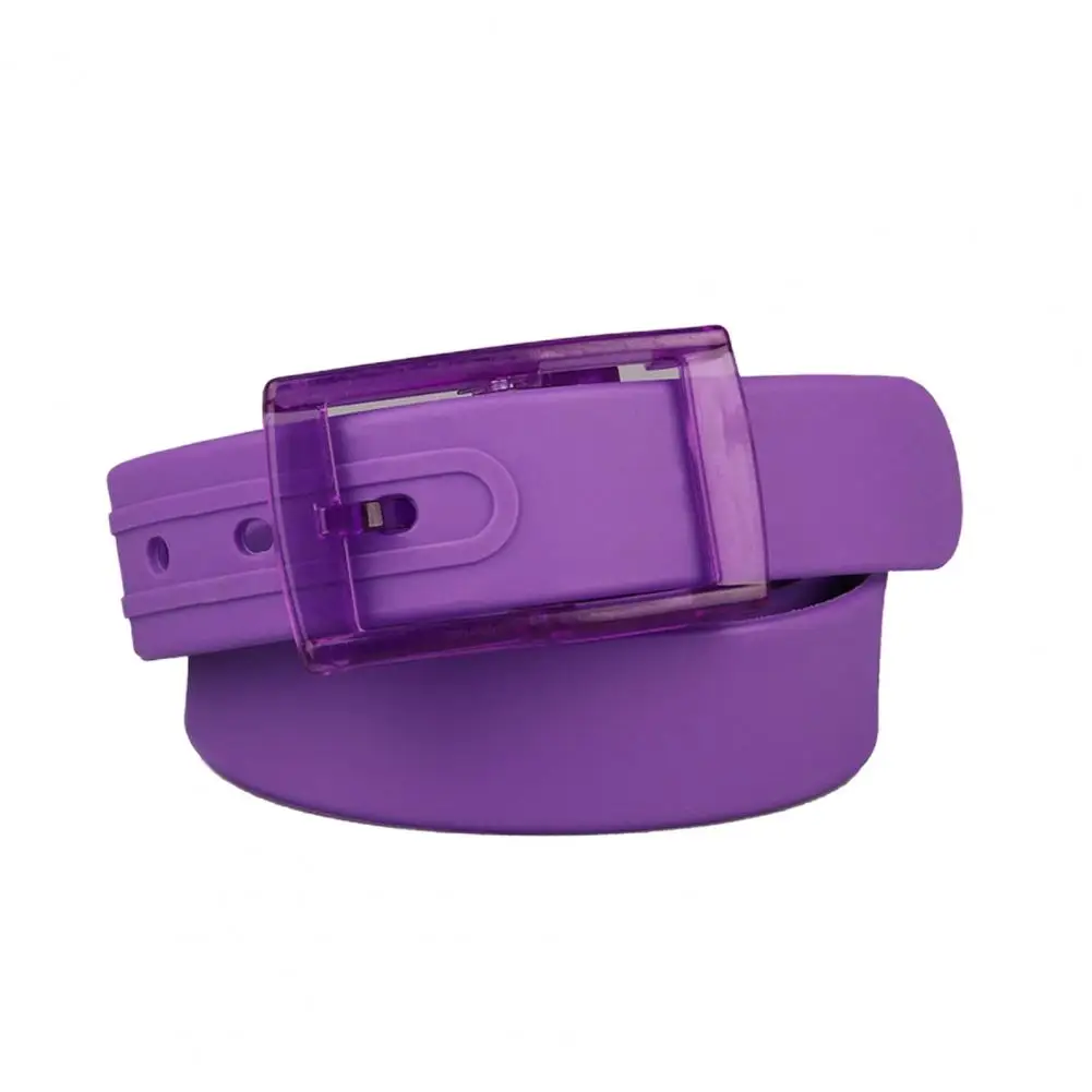 

Delicate Waistband Candy Color Pin Buckle Sturdy Unisex Silicone Eco-Friendly Plastic Belt Unisex Belt Everyday Wear