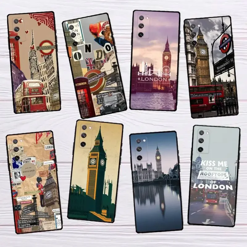 London Big Ben чехол для телефона SamsungS23 S22 S21 S20 Ultra Pro S10 S30Plus 20 Black Cover