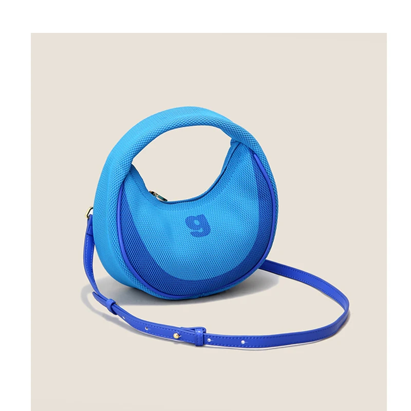 

2022 new women's crescent bag textile mesh trend doughnut armpit shoulder bag