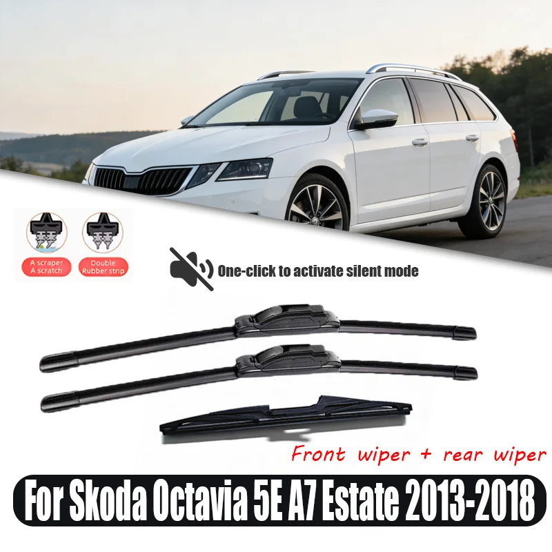 Фото Для Skoda Octavia 5E A7 Estate 2013-2018 2014 2015: Передние и задние щетки стеклоочистителя (24, 19, 14 дюймов) №1