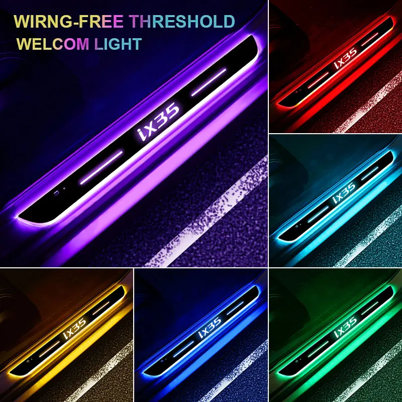 

Car door Sill light logo Projector lamp Power Moving LED Welcome Pedal For Hyundai ix35 car accessories