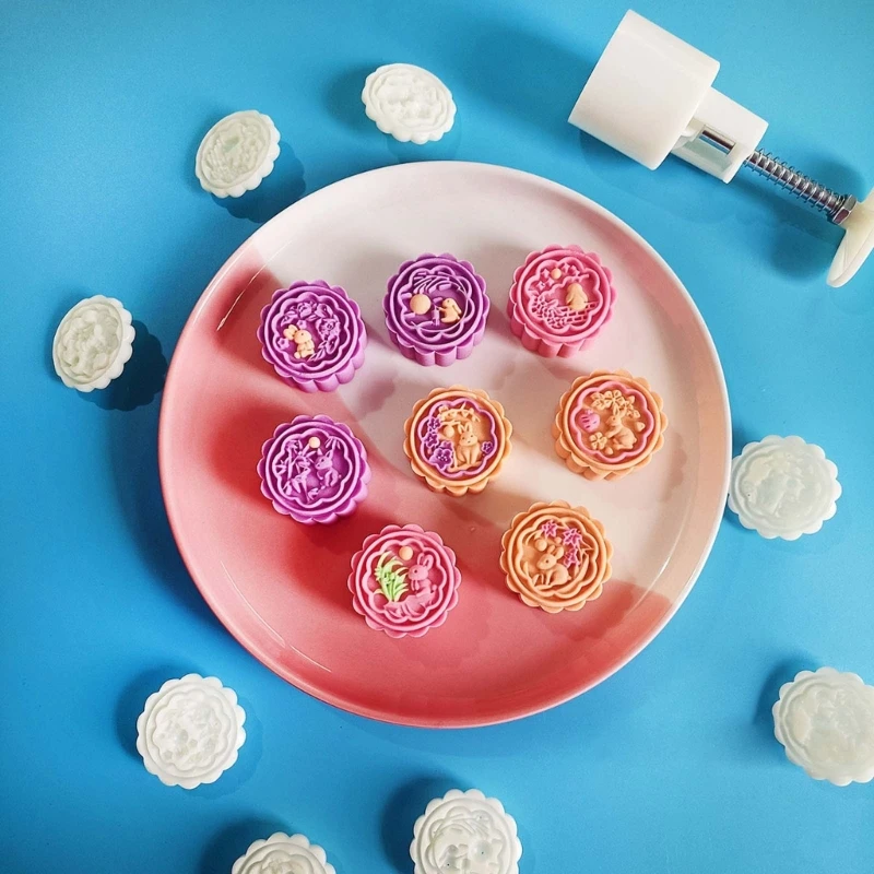 

Пресс-формы moonторт, фестиваль средней осени, набор форм moonторт 50 г, кролик, луна, форма для торта со штампом, DIY формы для украшения