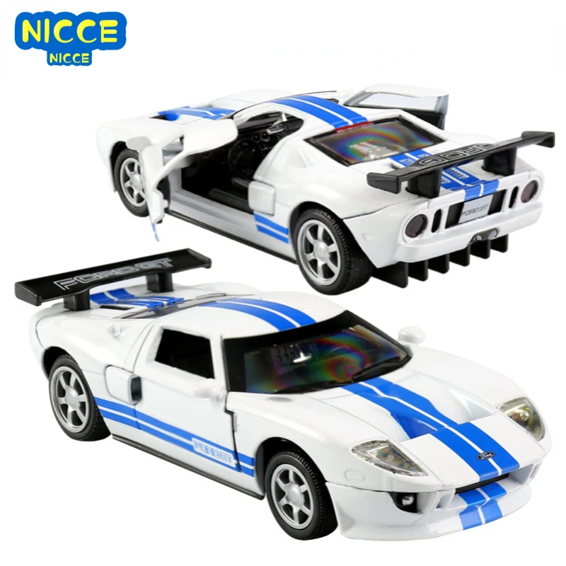 

Автомобиль Nicce 1:32 FORD GT, порты S, автомобиль, игрушечный автомобиль, литье под давлением, оттягивающаяся Коллекция подарков для мальчиков F139