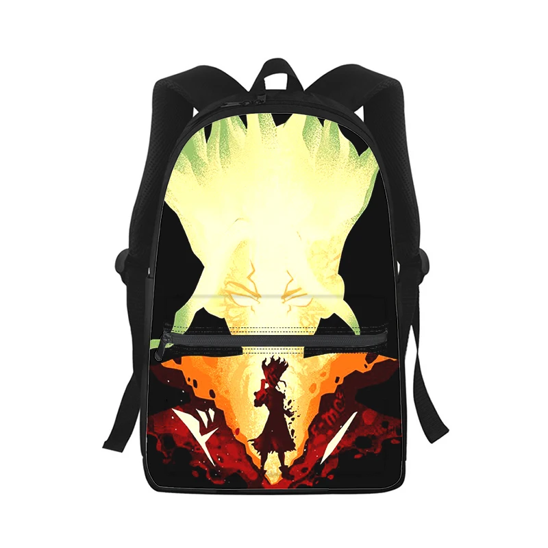 Dr STONE anime Men Women Backpack 3D Print Fashion Student School Bag Laptop Backpack Kids Travel Shoulder Bag
