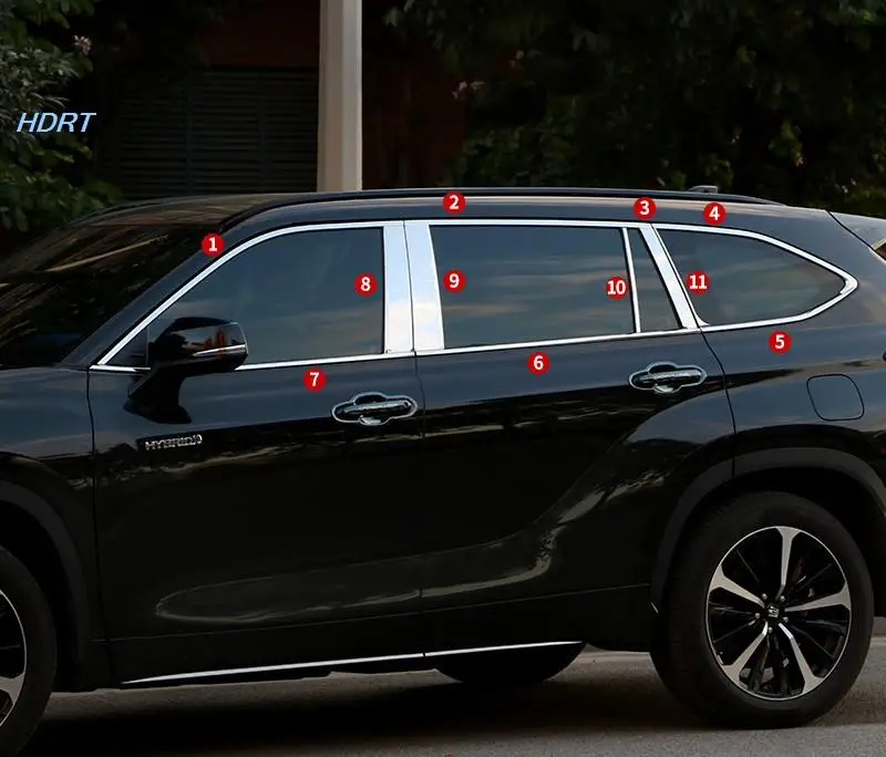 Оконная отделка для Toyota Highlander Kluger/CROWN KLUGER 2021 2022 нержавеющая сталь
