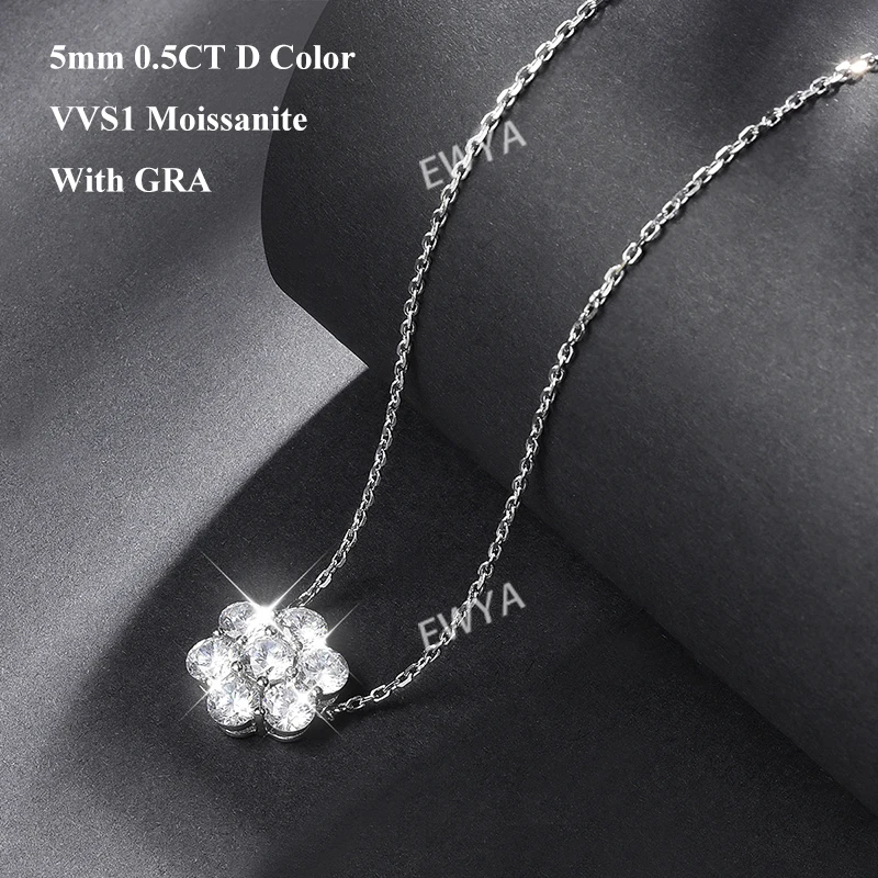 Цепочка женская с кулоном в виде муассанита серебро 3 5 пробы мм