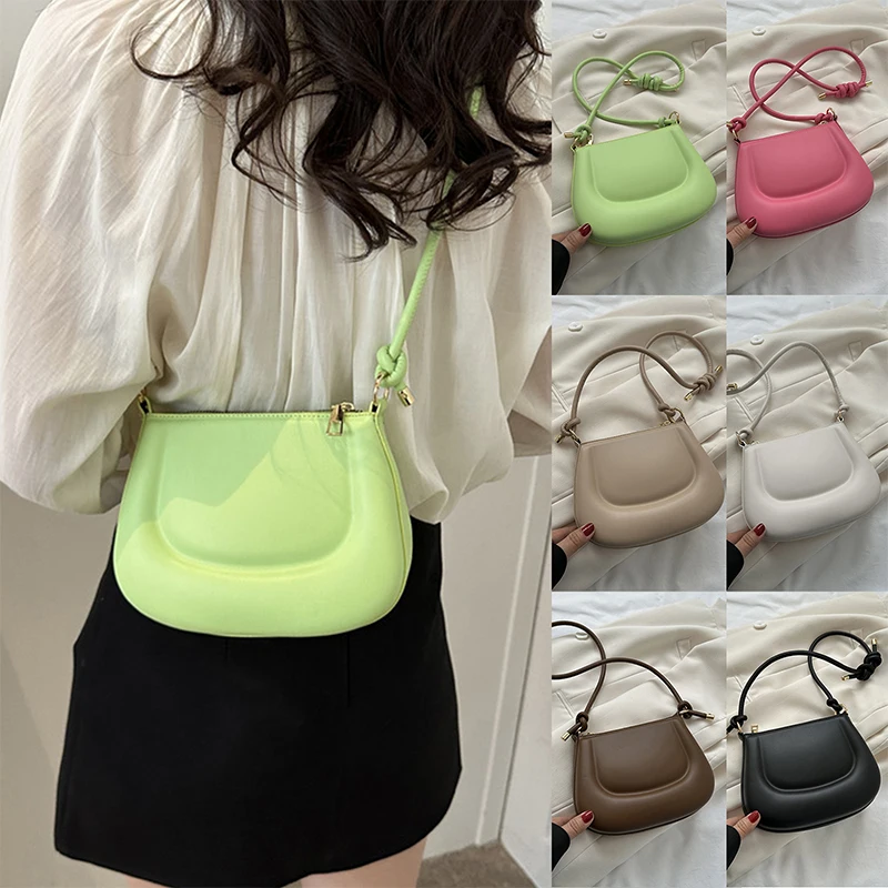 

Vintage Saddle Crossbody Bag Pu Leather Women Small Handbag And Purse Ladies Travel Korean Colorful Handbag Casual Underarm Bag