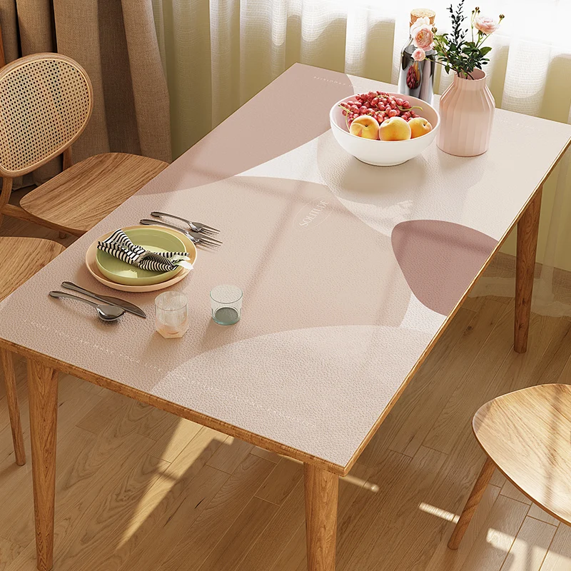 

PVC dining table mat, anti scald, waterproof, oil resistant, and washable rectangular tea table cloth