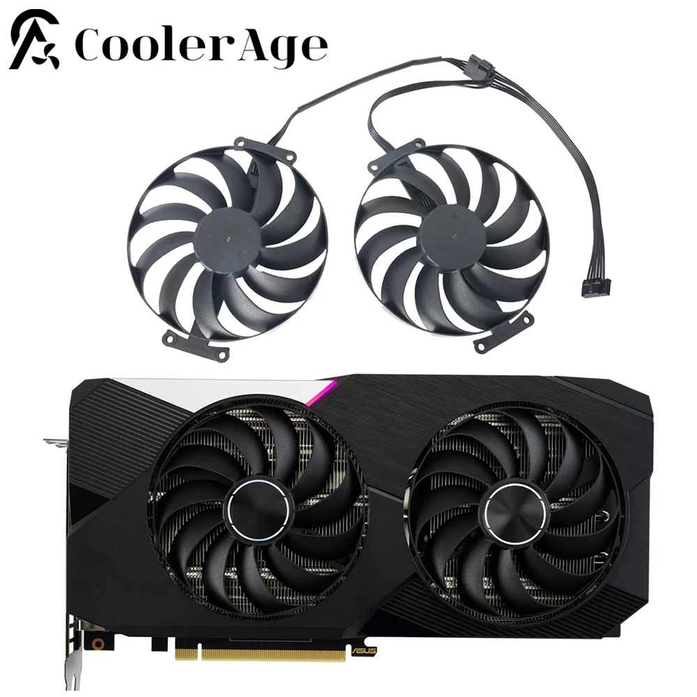 Вентилятор охлаждения T129215SU CF1010U12S, 95 мм, 7-контактный, RTX3070, RTX3060Ti, для ASUS RTX, 3070, 3060 Ti, двойной OC