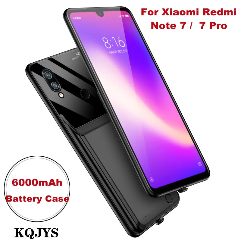 

Чехол с внешним аккумулятором на 6000 мА · ч, чехол с внешним аккумулятором для Redmi Note 7 Pro, чехол с портативным зарядным устройством для Redmi Note 7