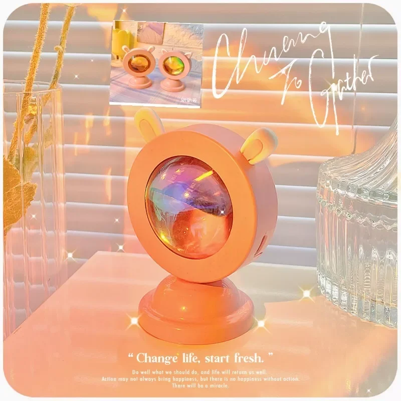 

Lamp Light Atmosphere Led Light Sunset Bedroom Projection Rainbow Bedside Table Lamp Night Light Decoration New Year Gift