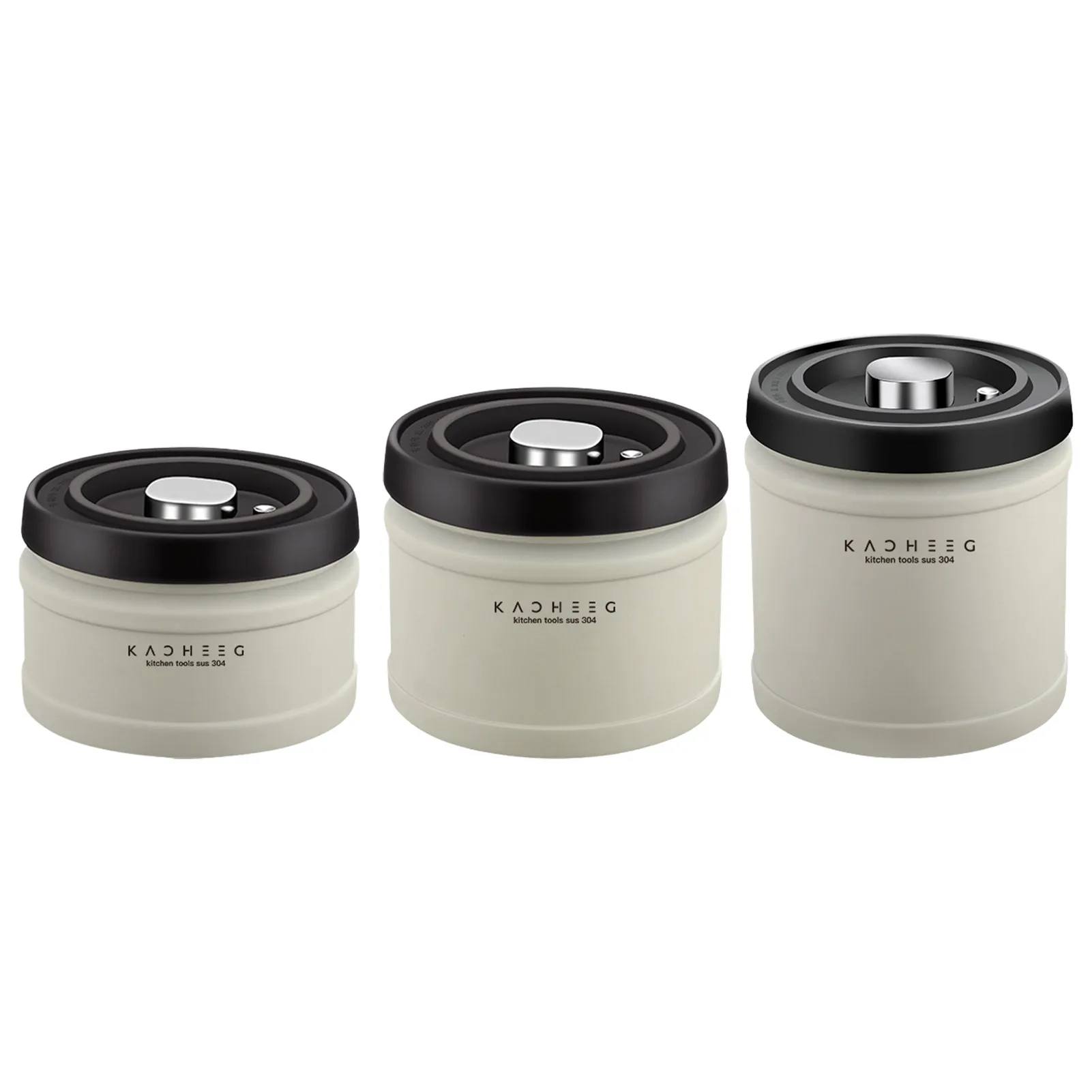 

Airtight Coffee Jar Vacuum Sealed Cans Grains Candy Food Storage Container Stainless Steel Coffee Beans Powder Coffee Canister