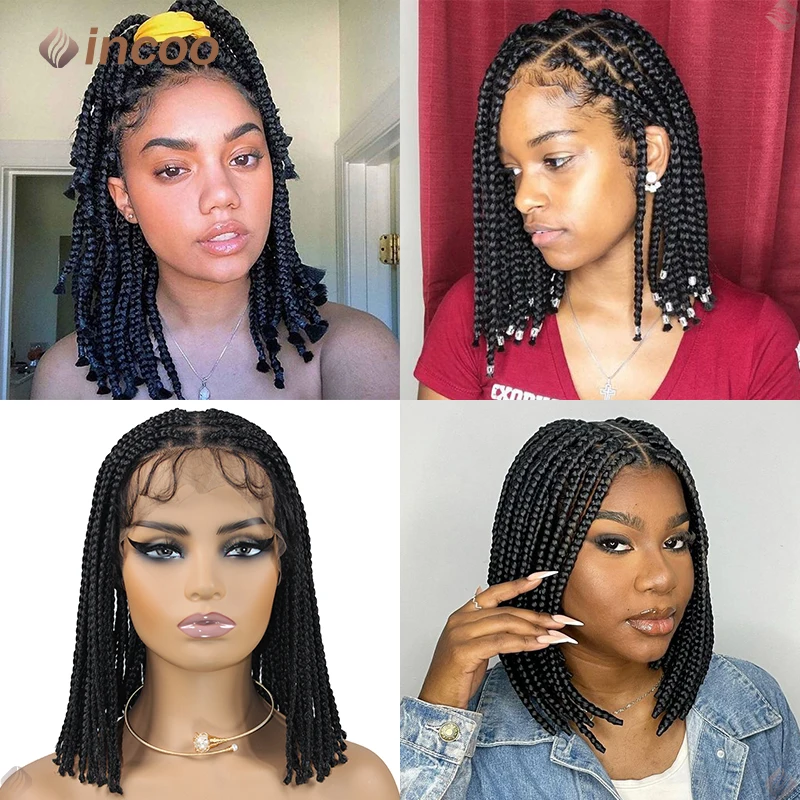 10-дюймовые короткие синтетические плетеные парики для женщин без узлов косичка