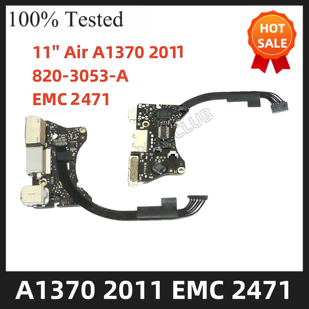 A1370 USB Power Audio Board 820-3053-a 922-9972 для MacBook Air 11 &quotA1370 2011 mc968 mc969 EMC 2471 I/O DC JACK BOARD