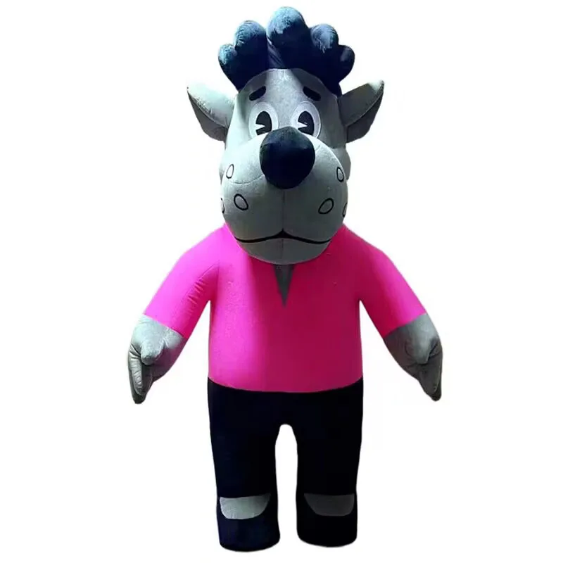 Гигантский Серый Волк надувной костюм мультяшное животное маскарадный для