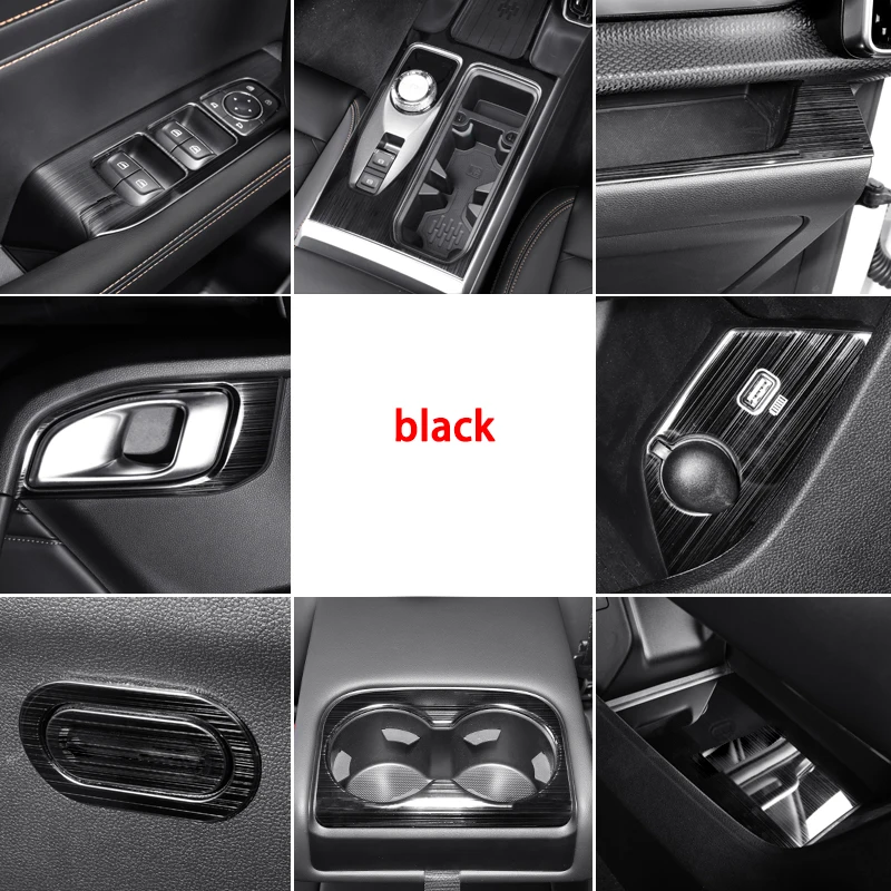 

Black For GWM Haval DARGO 2021 Car Accessories Interior Gear Box Air Outlet Center Console Trim