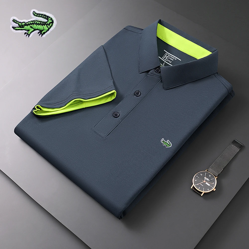 

2023 New Summer Brand Embroidered Polo Shirt High Quality Men's Short Sleeve Breathable Top Business Casual Polo-shirt for Men